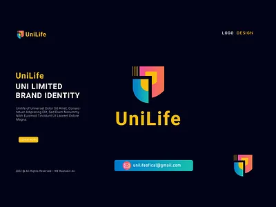 UniLife Logo-Software Tech Technology Logo-Brand identity brand design brand identity company logo creative logo logo design logo mark modern nft typography unilife