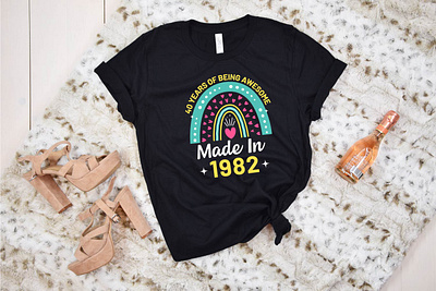 40 YEARS OF BEING AWESOME , BIRTHDAY T-SHIRT DESIGN grandma birthday gift tshirt tshirt design tshirtdesigns typography