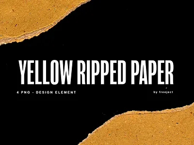 Free download 4x Yellow Paper Design Element design paper ripped torn