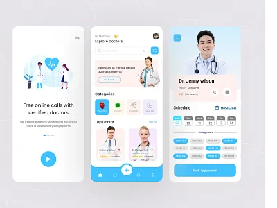 Free Doctor Appointment buttons design graphic illustration ui