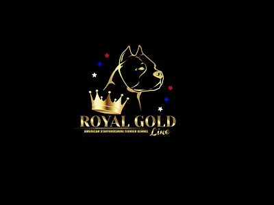 Royal Gold Line adobe illustrator america american staffordshire terrier animation art branding design designer dog graphic design illustration kennel logo stafford ui ux vector