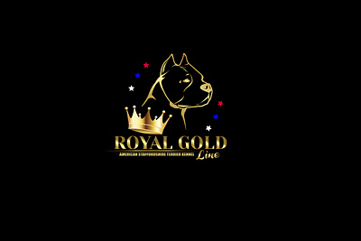 Royal Gold Line adobe illustrator america american staffordshire terrier animation art branding design designer dog graphic design illustration kennel logo stafford ui ux vector