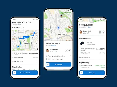 Driver App for Airport Transfers driver map mobile app ui ux