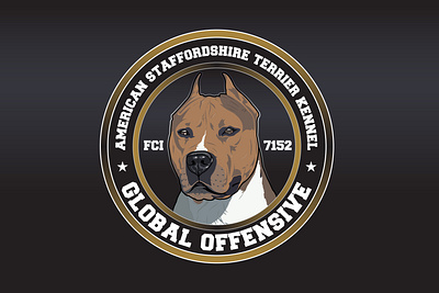 Global Offensive adobe illustrator american staffordshire terrier art artist brand branding design designer dog global graphic graphicdesign illustration kennel logo offensive stafford ui ux vector