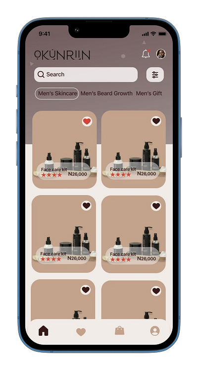 MEN SKINCARE E-COMMERCE APP branding ui