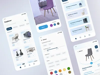 Furniture E-commerce AR UI app design landing page mobile app product design ui web design