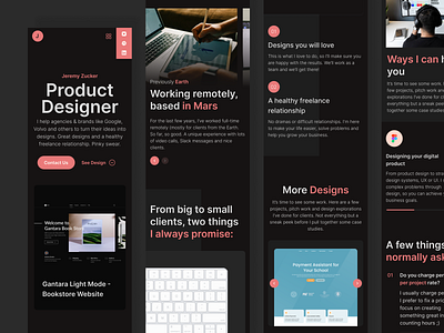 Personal Portfolio - Mobile Responsive app branding dark mode design designer homepage landing page mobile website portfolio product designer responsive ui ui ux ui mobile uidesign web design website