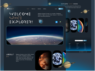 Space Explorer Web UI design explorer galaxy planets space spacetime starts ui ui design uidesign uiux ux uxdesign website