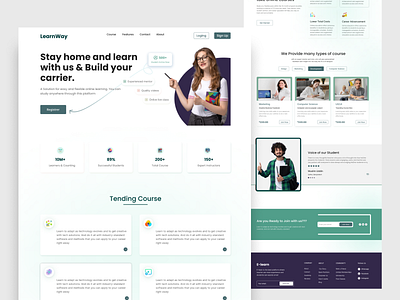 E-Learning Landing Page Design clean design e learning education habib landing page landingpage online class online course teaching ui ux website
