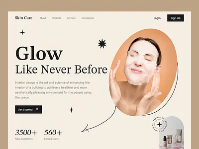 Skin Care website design branding design designer graphic design mobile app skin care design skin care website spa website ui ux website