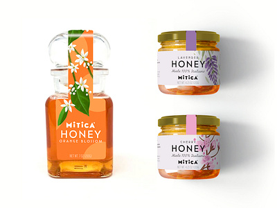 Mitica Honey Packaging Design design food packaging graphic design illustration packaging design