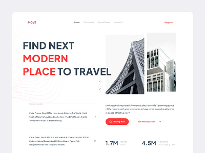 MOVE - Travel website best booking celan clean ui dark dashboard figma hotel house minimal mobile desgin music start top travel trend ui ux web website