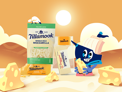 Tillamook - Brand Mascot Illustration brand identity brand mascott brand visuals cartoon character design character illustration cheddar dairy product design food branding graphic design illustration mascott mascott branding mascott design playful design tillamook tillamook mascott vector art wholesome branding