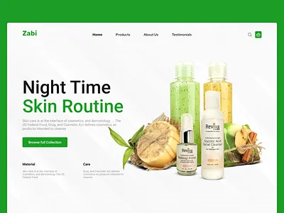Skin Care products website branding design designer graphic design illustration night routine products skin care skin care website ui ux website website design
