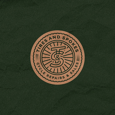Tires and Spokes bike branding classic design emblem logo patch retro shop vector vintage