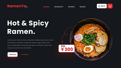 RamenYa. Order Ramen Online Website UI design adobe business design graphic design photoshop ui