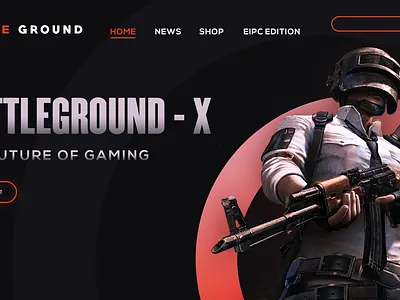 Gaming Website Landing Page UI Design dark design game gaming photoshop ui