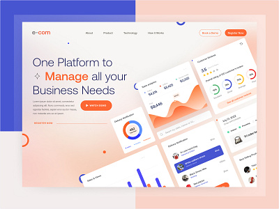 Header Section : Landing page branding design illustration landing page logo saas typography ui ux