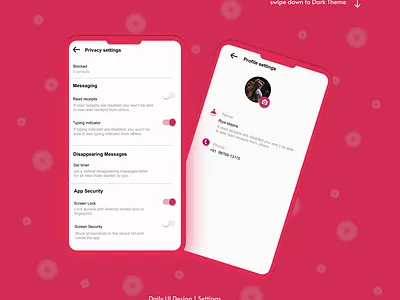 Daily UI - Privacy and Profile settings design typography ui ux