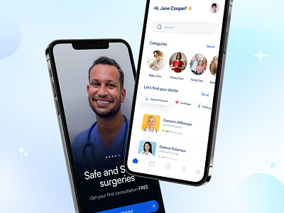 Doctor’s Appointment App Exploration ✨😍 app appointment blue clinic counselling doctor app health health app healthcare medical medicine mobile mobile app online consultation sky blue ui ui design uiux ux ux design