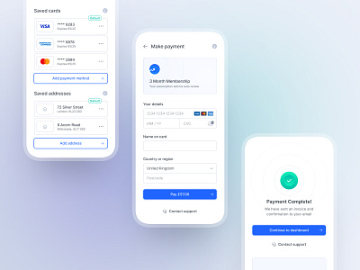 Credit card checkout app branding concept design ui