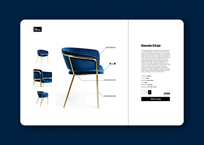 Product card Konnie chair design desktop ui ux web