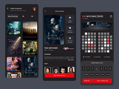 Cinema Booking App app best app booking cinema cinema booking cineplex mobile movie movie booking new ui popular app purchase theater ticket typography ui design ux design