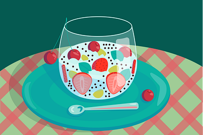 Chia Pudding adobe illustrator chia design food food illustration healthy food illustration vector