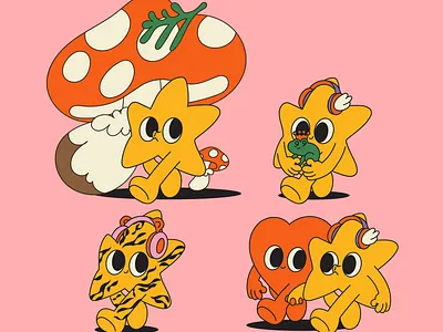 Stars characters for lrt.lt character character design characters flat flat vector character illustraion star character