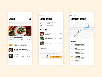 Delivery Tracking App – Design app design food food delivery human interface guidelines ios mobile restaurant ui ux