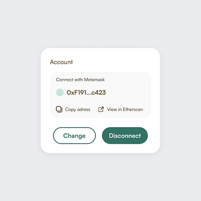 Account Tab -UI Component (DeFi) app branding crypto defi design illustration logo minimal ui ux vector web