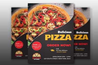 Flayer Design branding design flayer flayer design food flayer graphic design illustrator pizza flayer