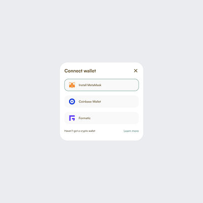 Connect Wallet-UI Component (DeFi) app branding crypto defi design illustration logo minimal ui ux vector web