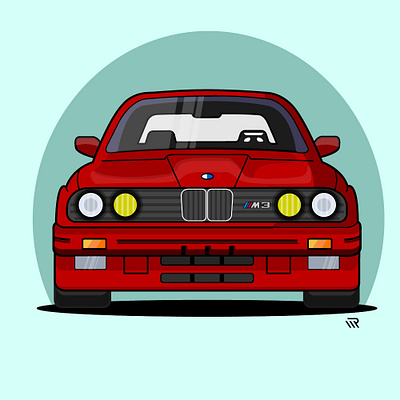 BMW E30 M3 adobe illustrator artwork bmw cars cars lover design digitalart e30 graphic design illustration m3 red