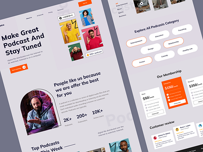 Podcast Website Design audio celeb clean design homepage listening minimal modern platform podcast podcast website podcasters podcasting saas spotify story uiux webdesign website