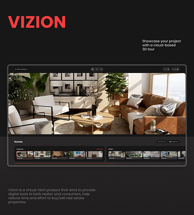 Vizion - 360 virtual tour 360 clean website design design ui userinterface ux virtual website