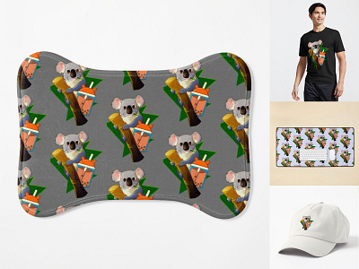 Koala Boba 3d animal animation design drink fruit graphic design koala logo motion graphics nature ui