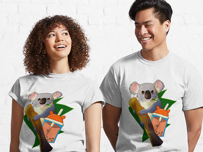 Koala Boba T-Shirt 3d animal animation buy graphic design logo motion graphics new product shop tik tok trend ui viral