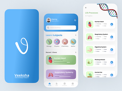 Veeksha E-learning App 3d animation branding design graphic design illustration india light mode logo minimal motion graphics travel typography ui uidesign