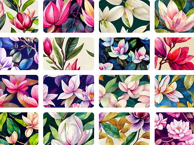 Watercolor pattern of magnolias design graphic design illustration interior design pattern procreate seamless pattern design watercolor watercolor illustration watercolor painting watercolor pattern