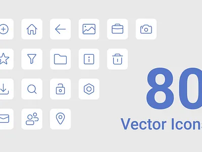 80 Line Icons - FREE icon pack basic icons icon icon pack icons line icon vector