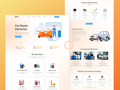 Car Repair Website design typography ui ux