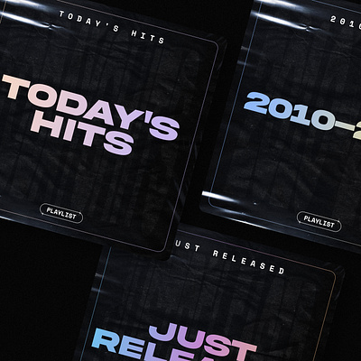 'New Music' Playlist Covers 2d coverart plastic overlay poster typography