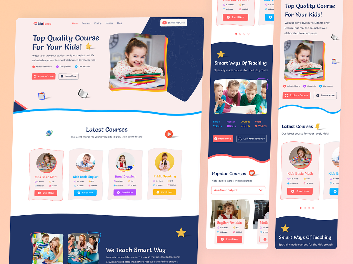 Children e-learning website & mobile responsive UI Design by ...