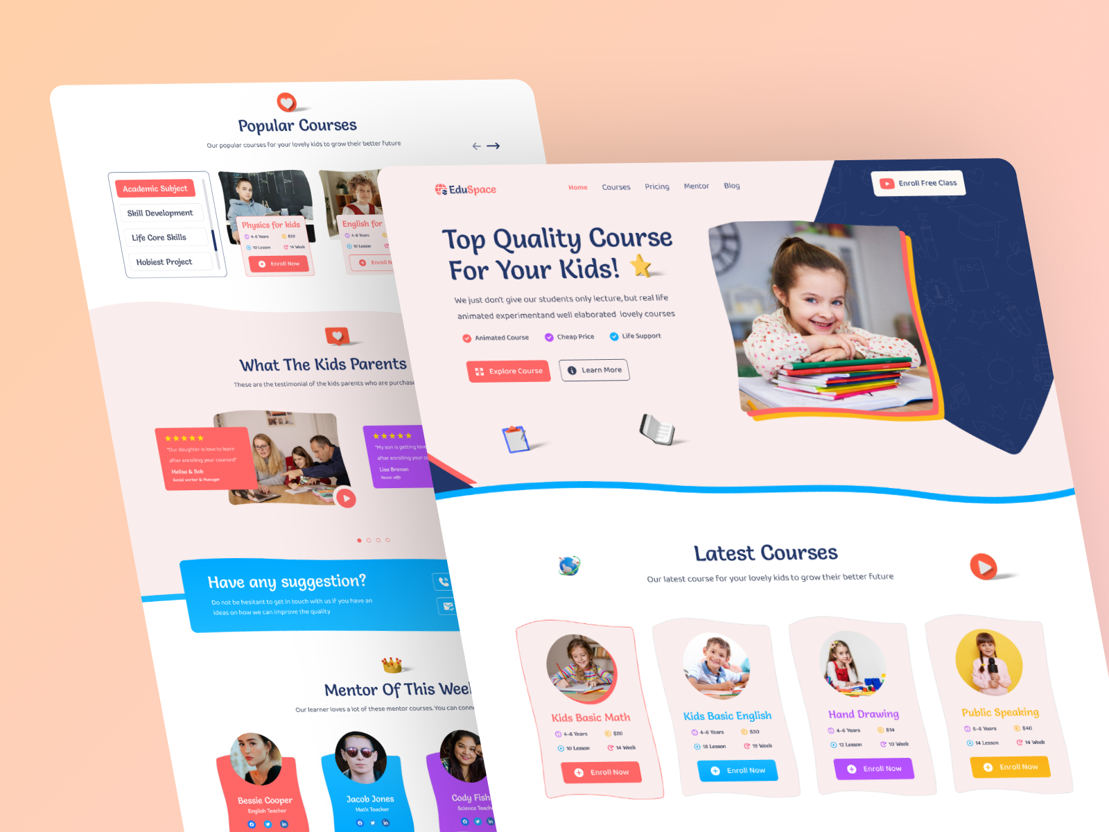Children e-learning website & mobile responsive UI Design by ...