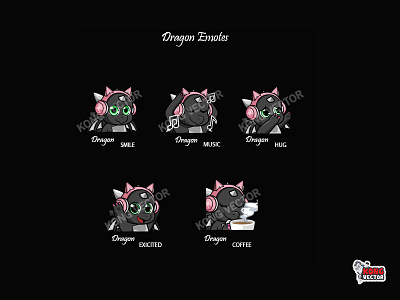 Dragon Twitch Emotes cartoon design emoji emote emotes illustration twitch twitchemote twitchemotes