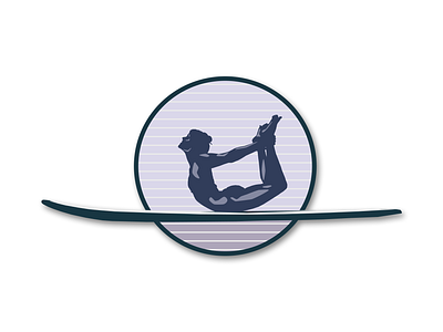 Yoga Girl On Paddle Board badge branding design graphic design illustration logo vector