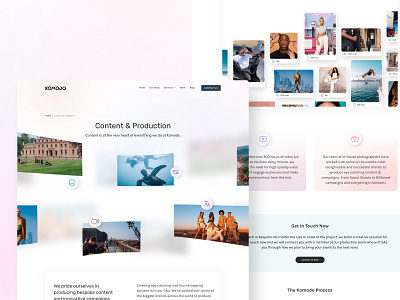 Komodo - Inner page content production inner page inside page ui ux website design