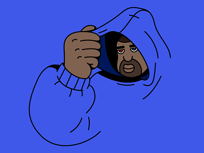 Ye arm blue celebrity character design famous hand head hide hoodie icon illustration kanye lines man musician rapper vector ye yeezy