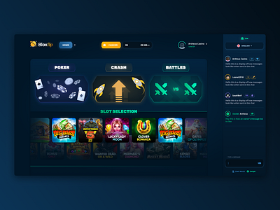 BloxFlip UI Concept (Roblox Casino) casino design csgo design gambling illustration online casino online casino design roblox roblox casino design slots ui ui ux uiux ux web design webdesign
